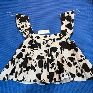 Francesca's Cow Print Top